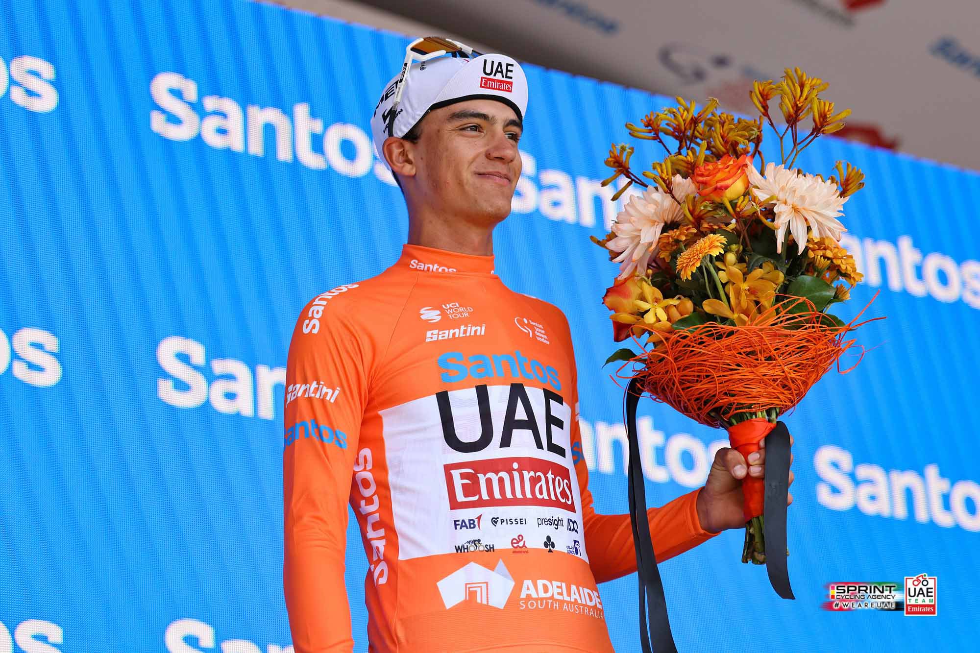 Isaac Del Toro é o novo camisola laranja do Tour Down Under!