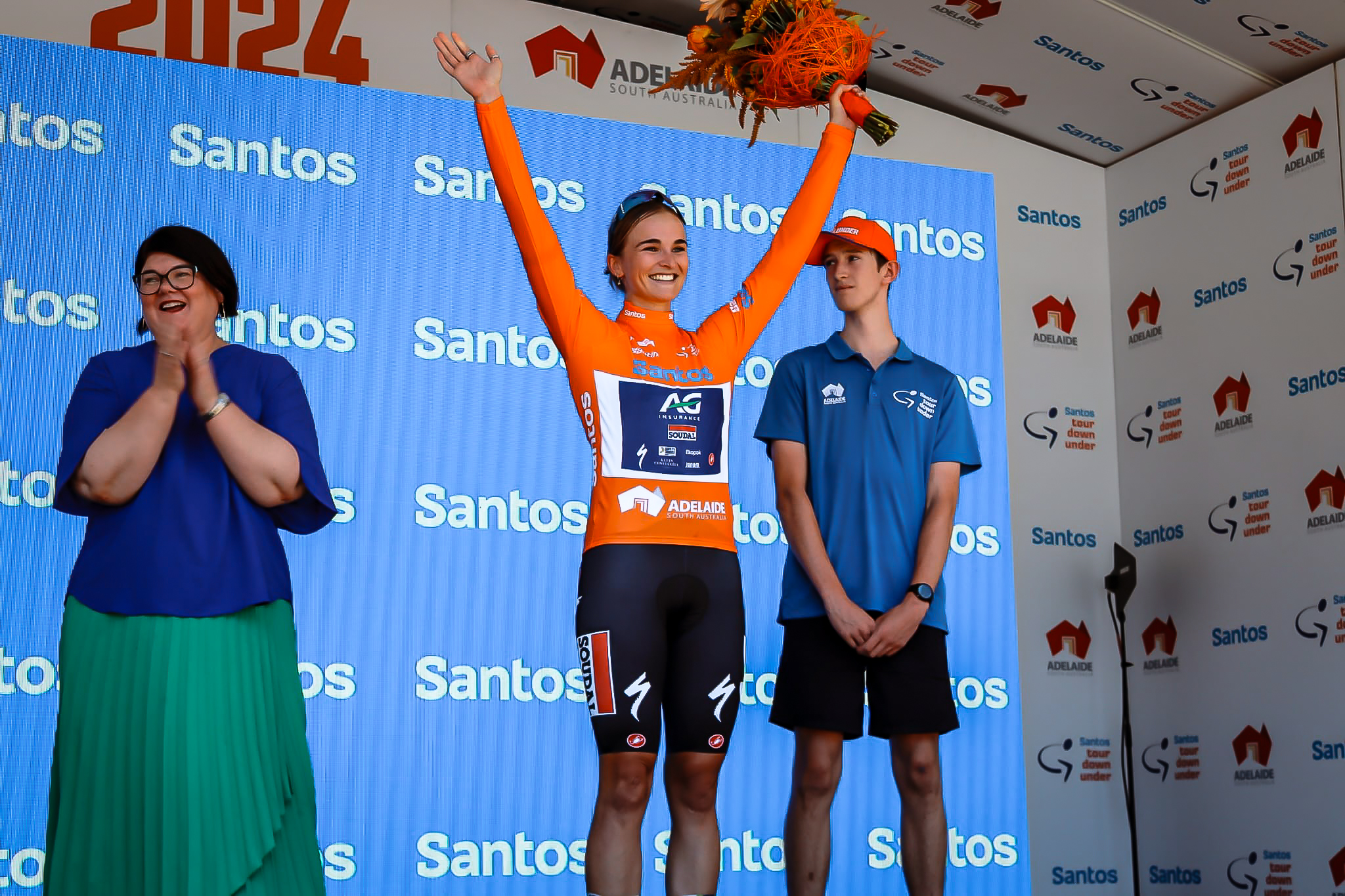 Ally Wollaston é a primeira líder do Tour Down Under! (Foto: Emelyne Asselman)