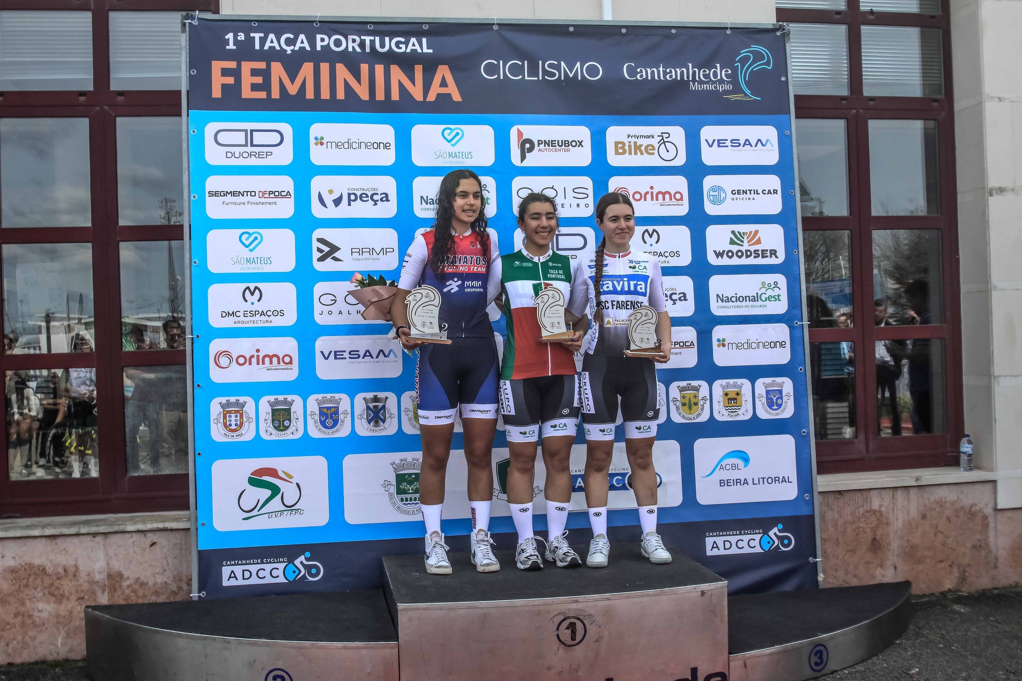 O pódio Cadete com Maria Coimbra, Mariana Resende e Eva Emídio