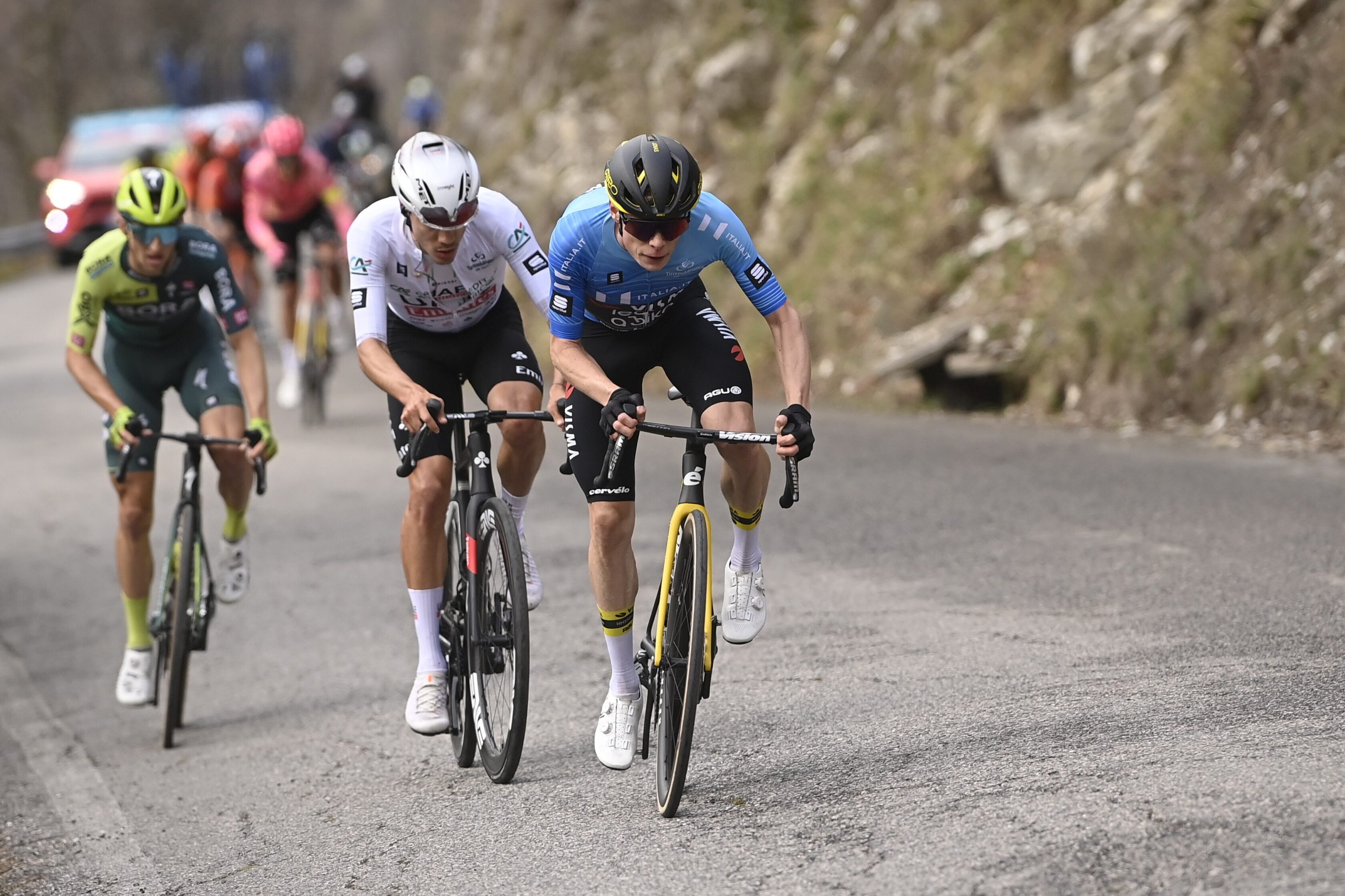 Ataque de Jonas Vingegaard na etapa 6 do Tirreno-Adriatico (Foto: Tirreno-Adriatico)