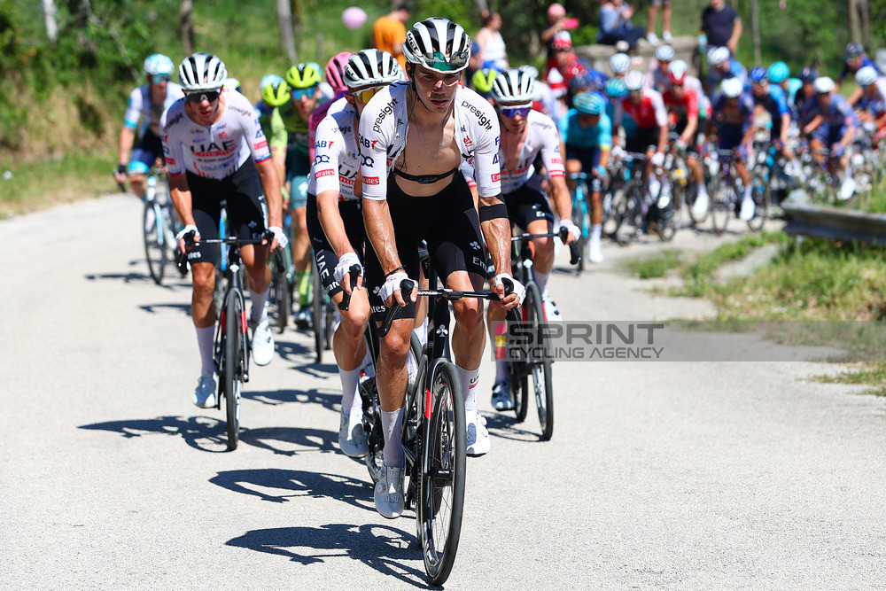 Rui Oliveira fez um grande trabalho em prol de Tadej Pogacar na etapa 10 do Giro d'Italia (Foto: Luca Bettini/SprintCyclingAgency©2024)