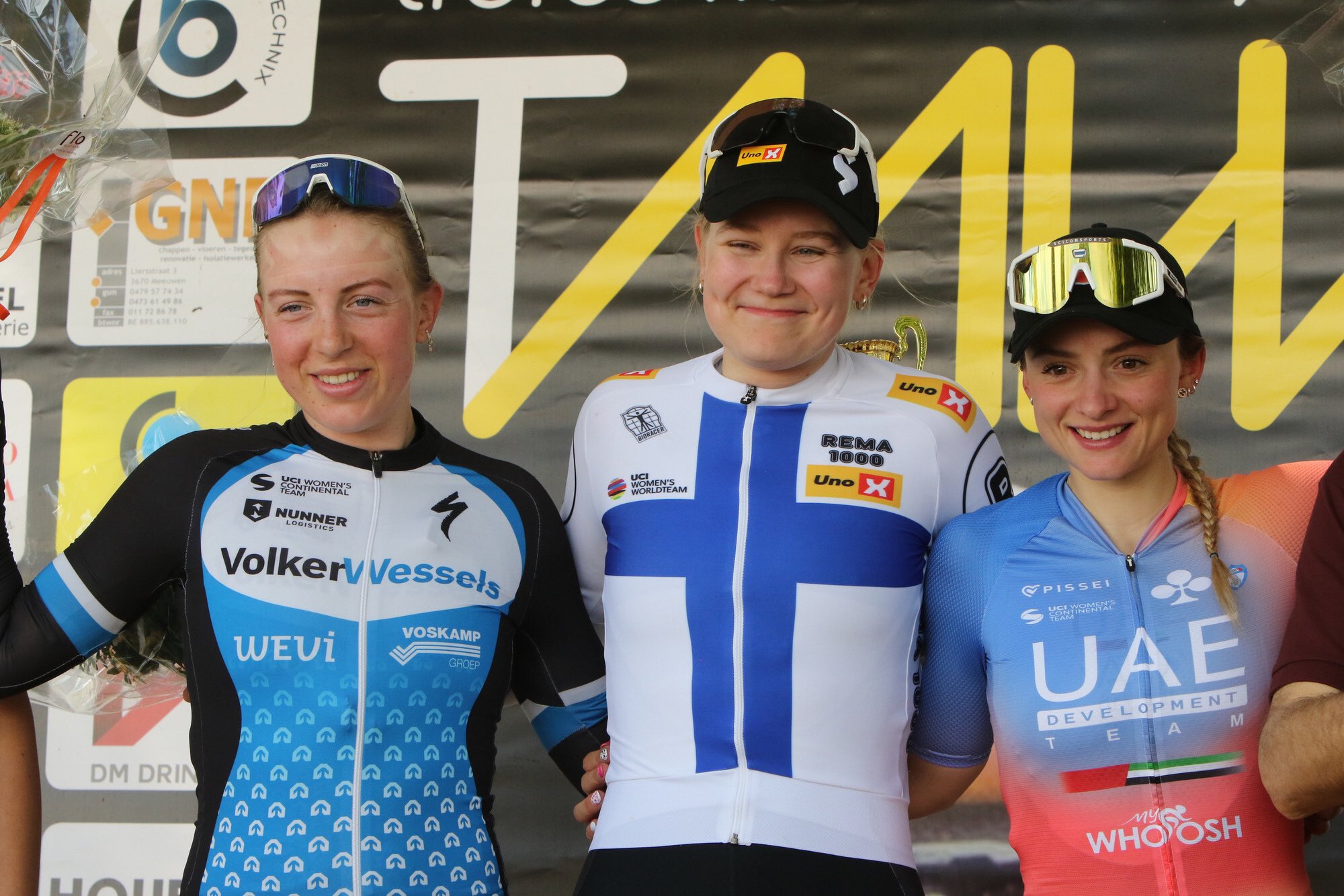 Pódio do Trofee Maarten Wynants com Scarlett Souren, Anniina Ahtosalo e Chiara Consonni (Foto: Bart Hazen)