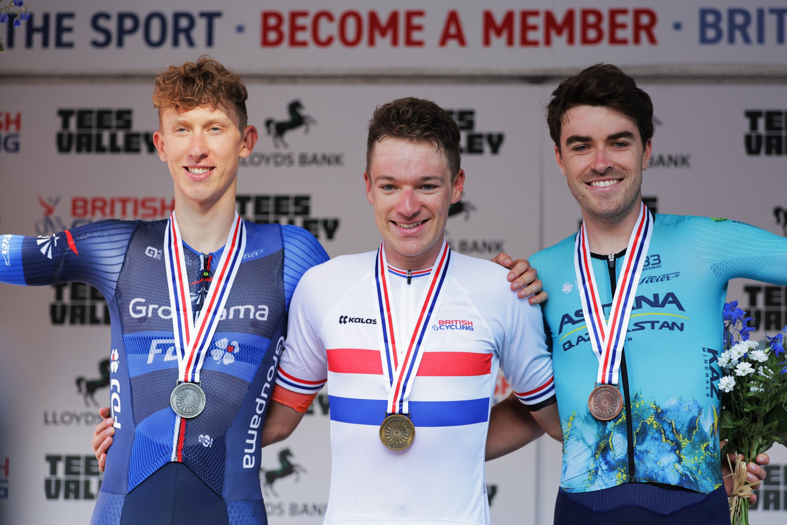 Pódio dos Elites Masculinos do Reino Unido com Lewis Askey, Ethan Hayter e Max Walker (Foto: British Cycling)