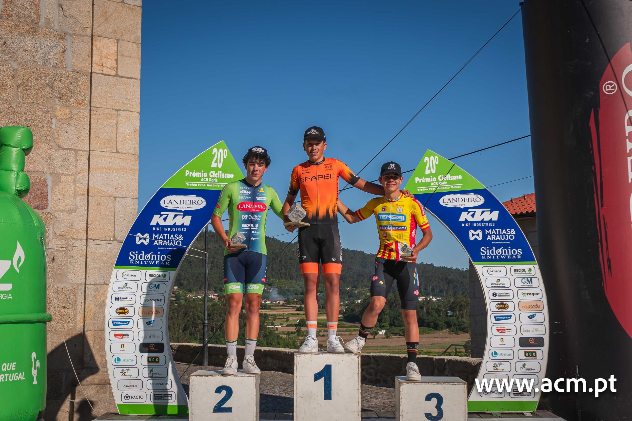 O pódio do GP ACR Roriz Cadete com Rodrigo Abreu, João Azevedo e Rodrigo Afonso