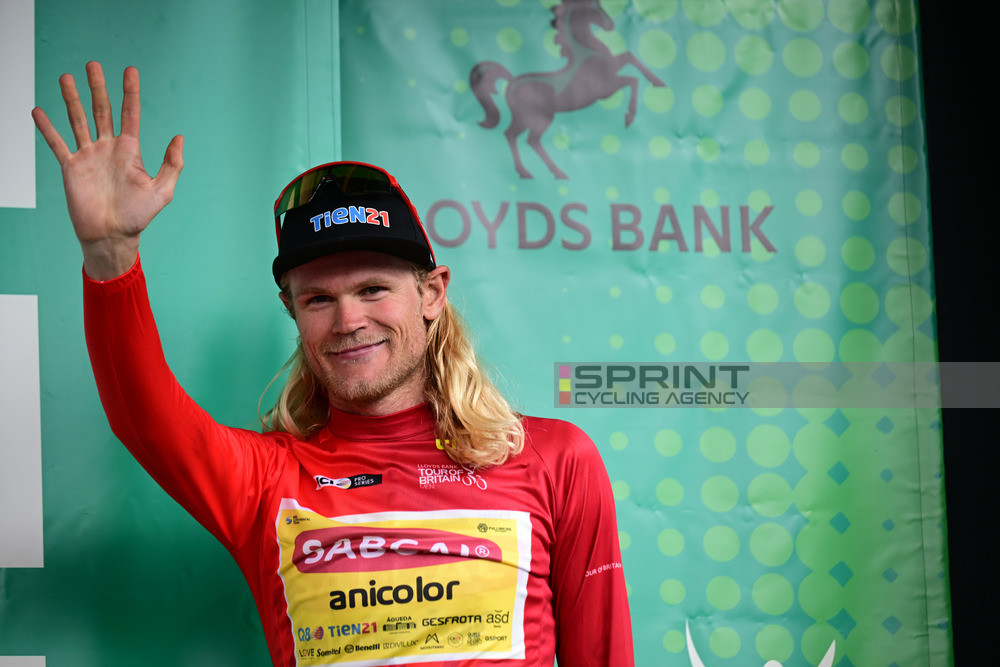 Julius Johansen é o primeiro líder dos pontos do Tour of Britain (Foto: Peter Goding/SprintCyclingAgency©2024)