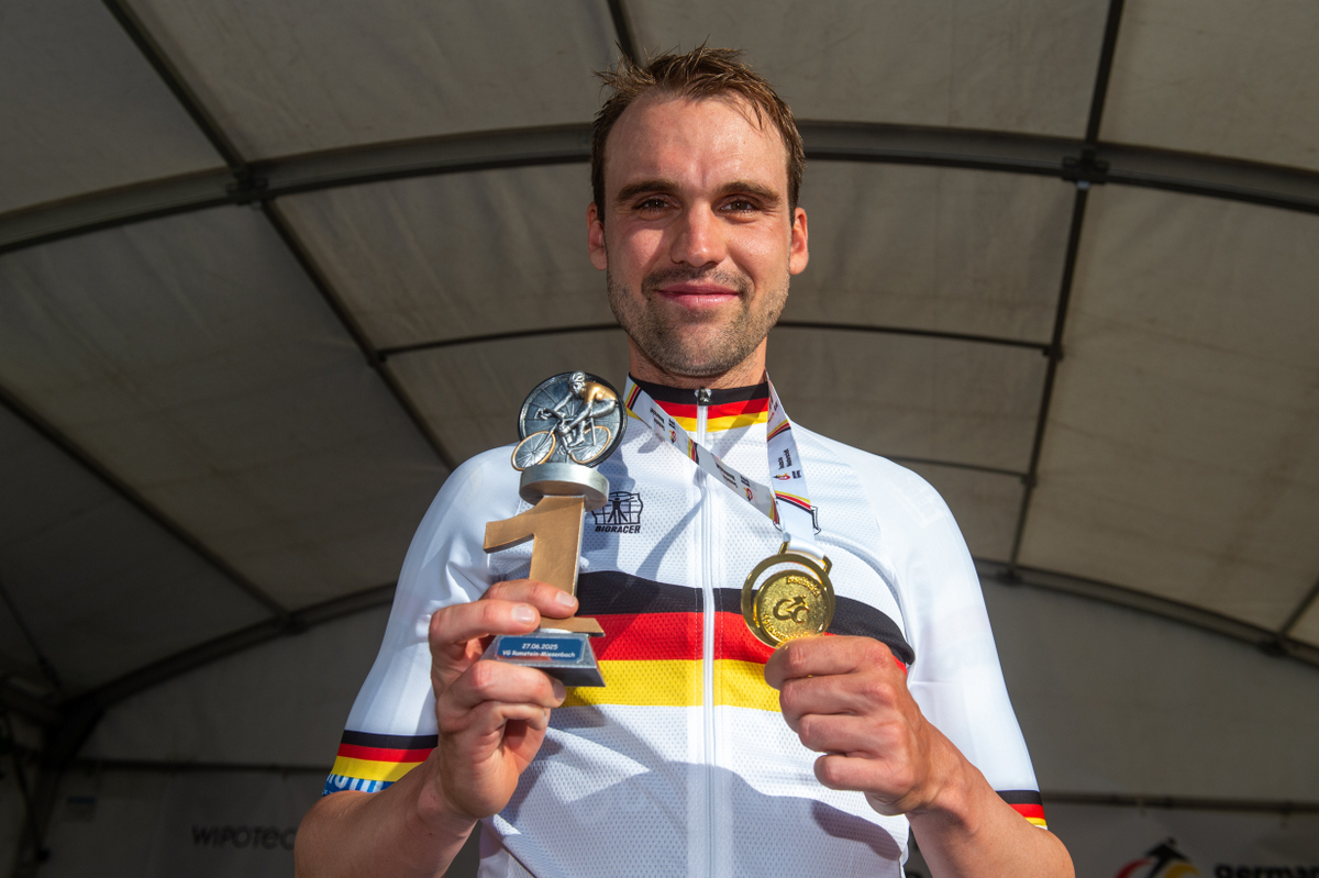 Max Schachmann venceu pela primeira vez os Campeonatos Nacionais de contrarrelógio da Alemanha (Foto: Mario Stiehl)