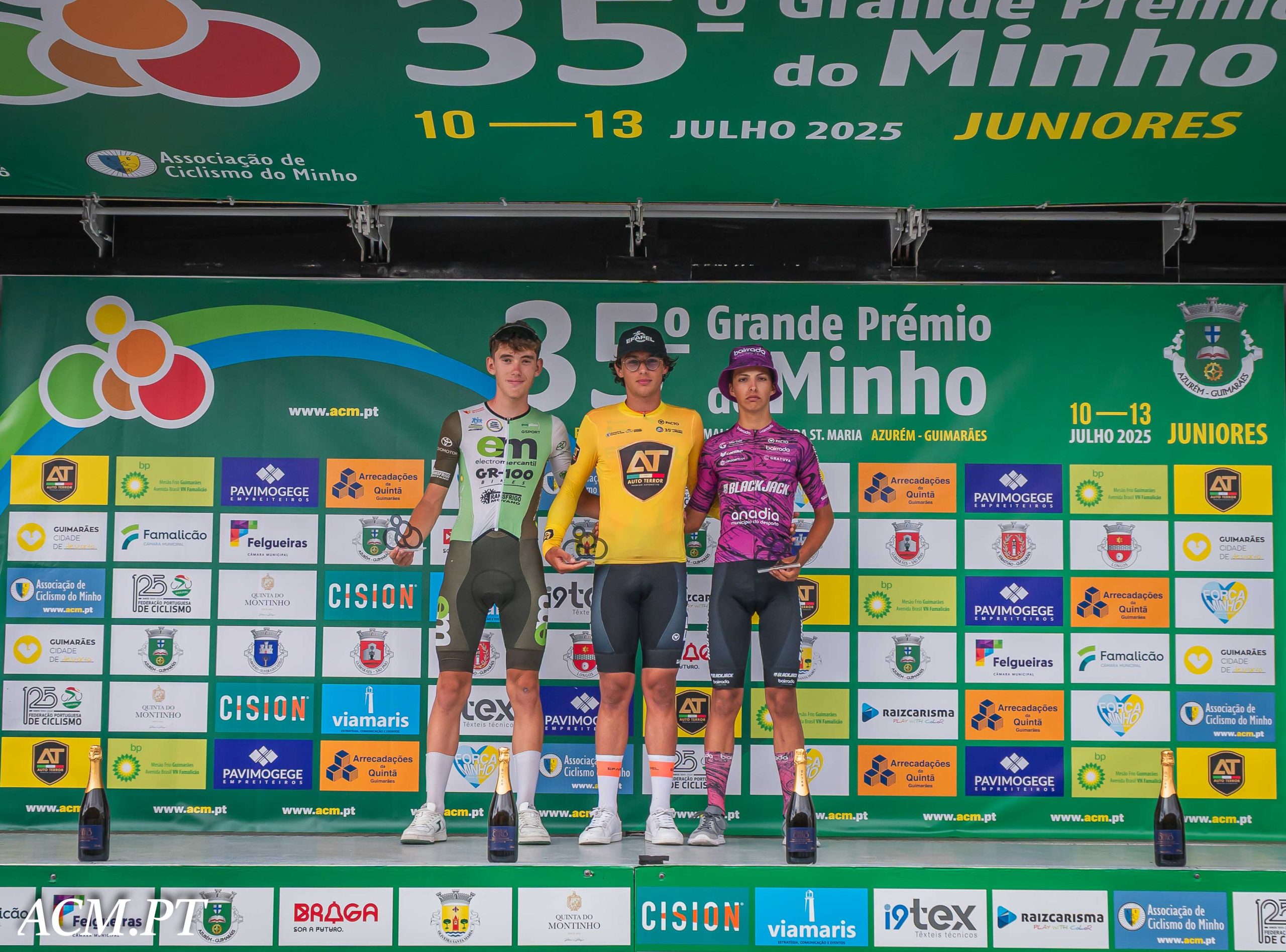 O pódio do Grande Prémio do Minho de Juniores com Pepe Vega, Rodrigo Jesus e Guilherme Santos