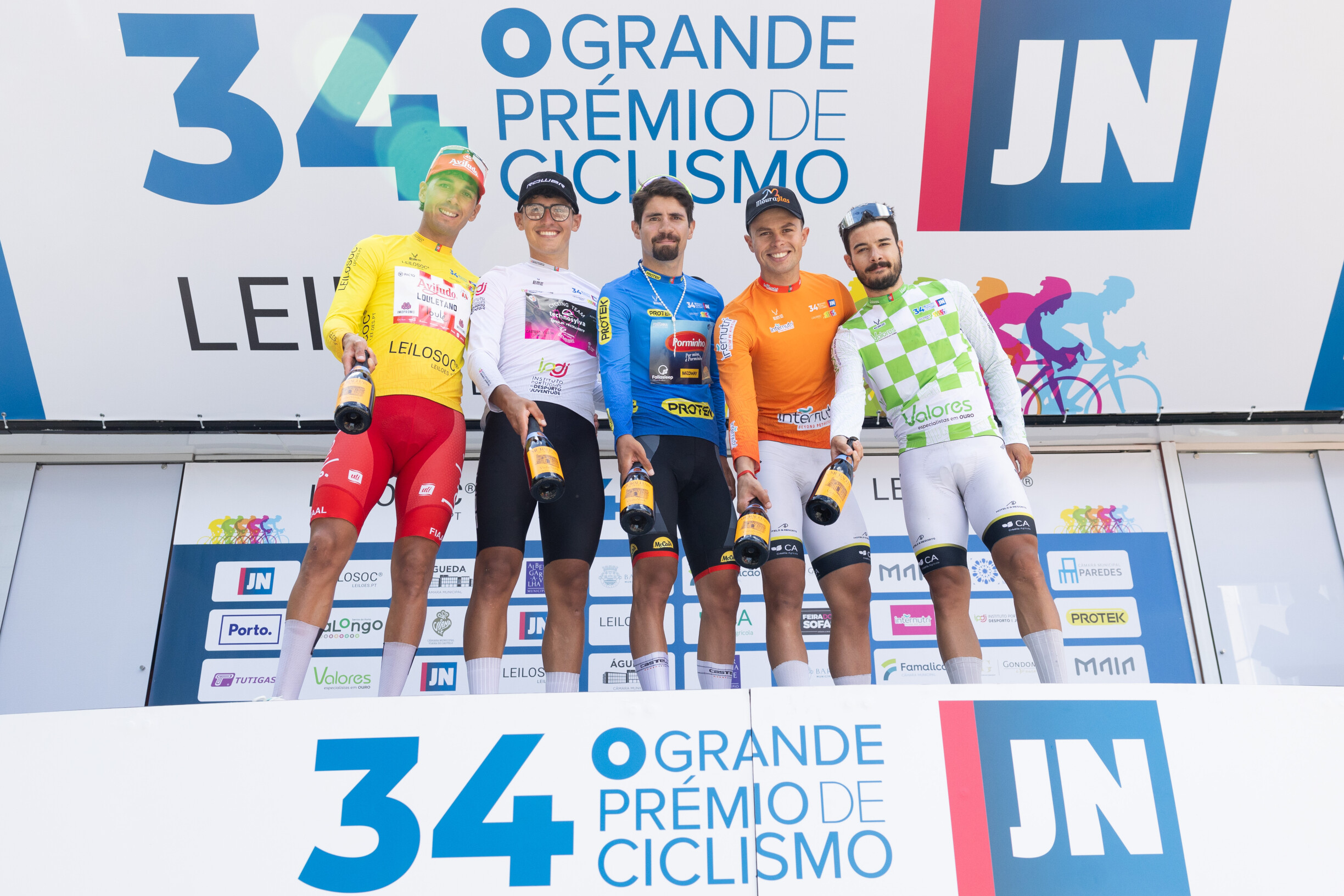 O pódio da etapa 1 do GP Jornal de Notícias com Nicolas Tivani, Fabrizio Crozzolo, João Paulo Silva, Miguel Salgueiro e Francisco Campos