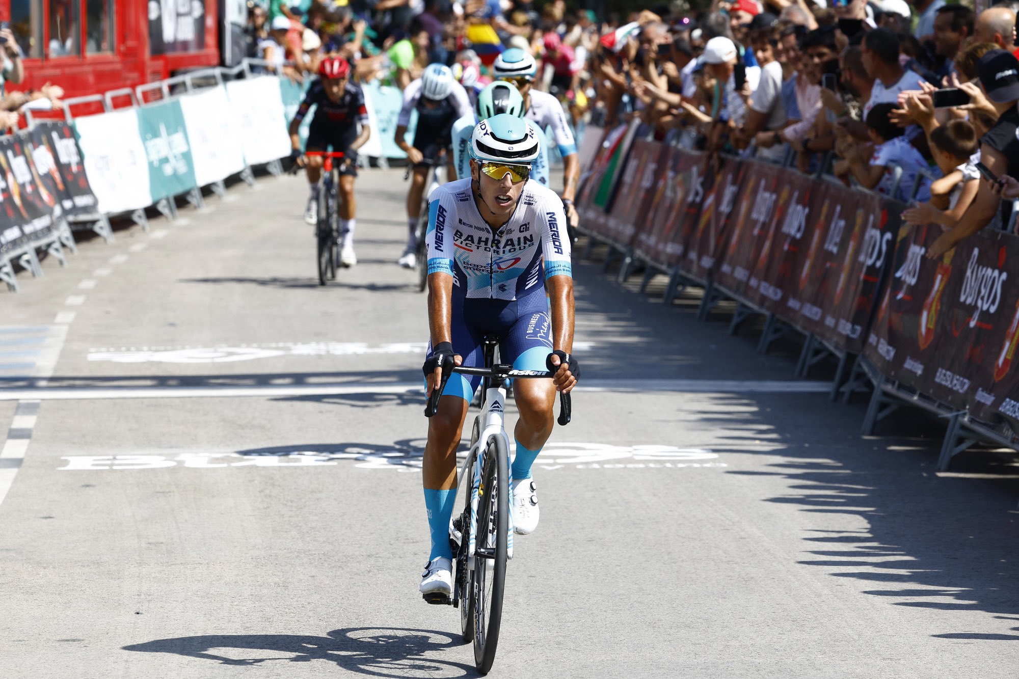 Afonso Eulálio conseguiu o ser primeiro top3 com as cores da Bahrain Victorious (Foto: SprintCyclingAgency)