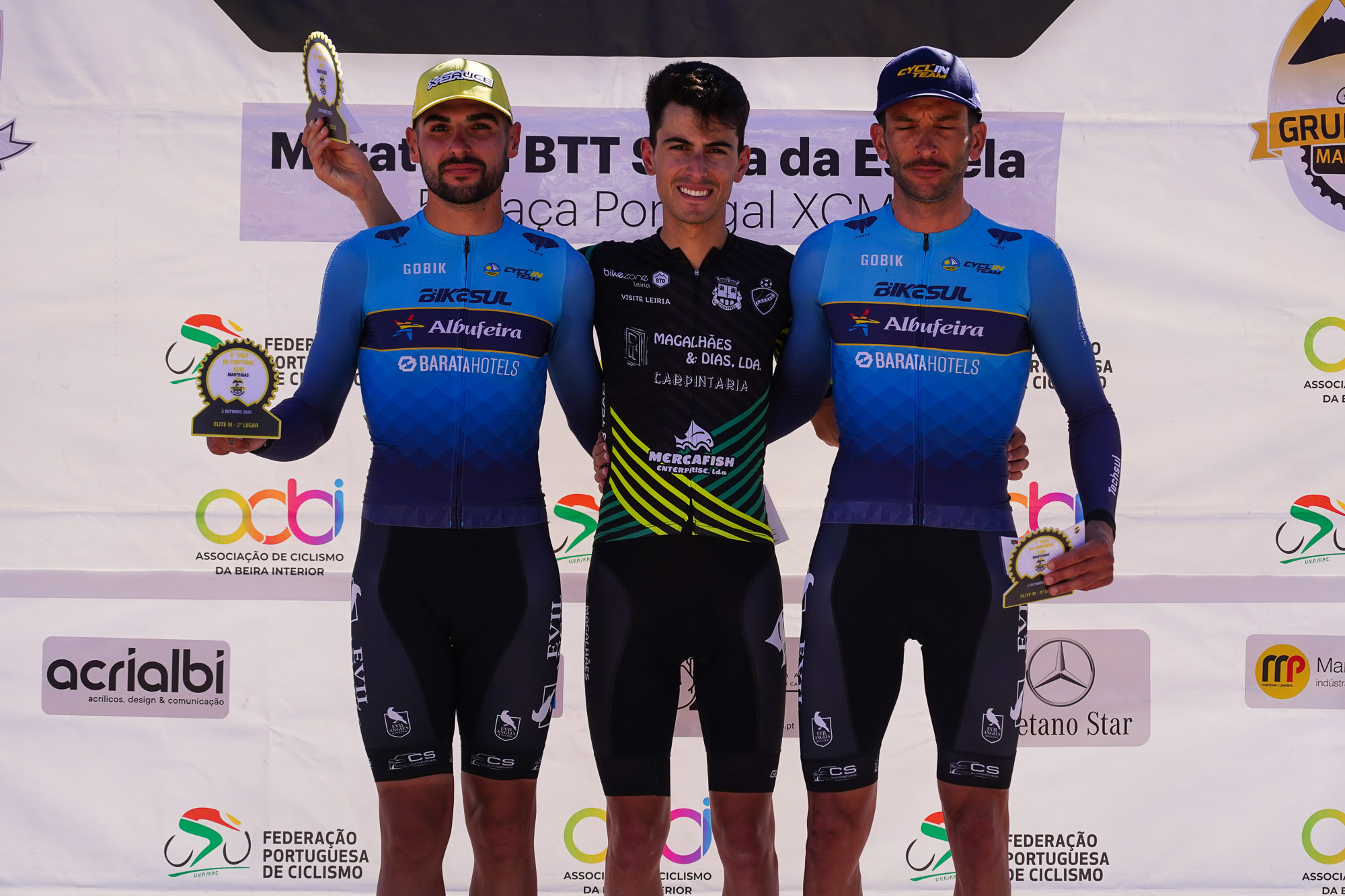 O pódio da última prova da Taça de Portugal de XCM com Filipe Francisco, Guilherme Mota e Andrew Henriques