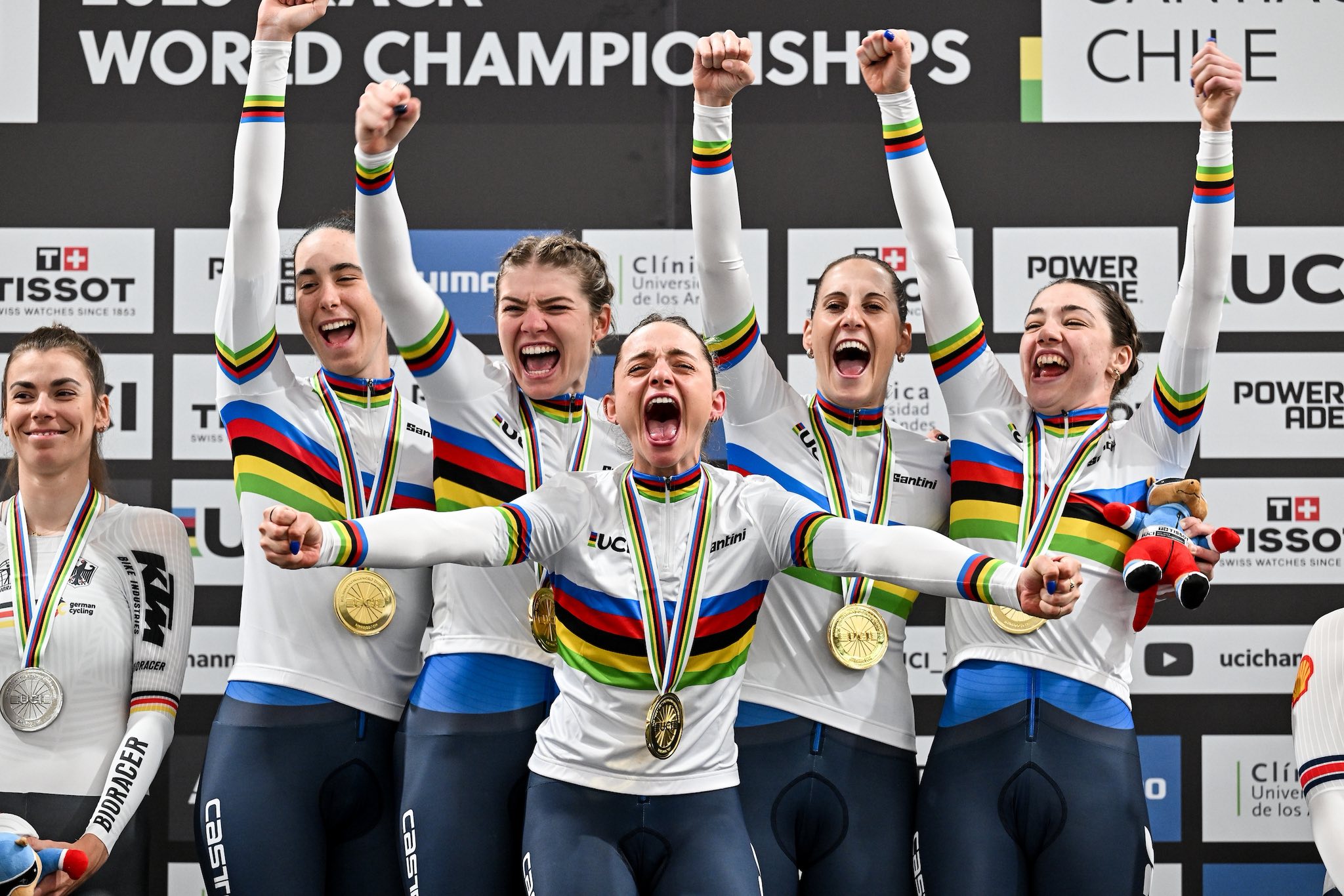 Federica Venturelli, Martina Alzini, Chiara Consonni, Vittoria Guazzini e Martina Fidanza brilharam na Perseguição Coletiva feminina