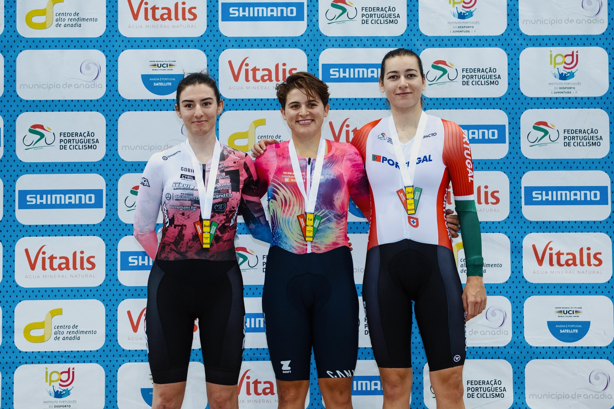 O pódio da Eliminação das elites femininas com Melanie Dupin, Maria Martins e Daniela Campos