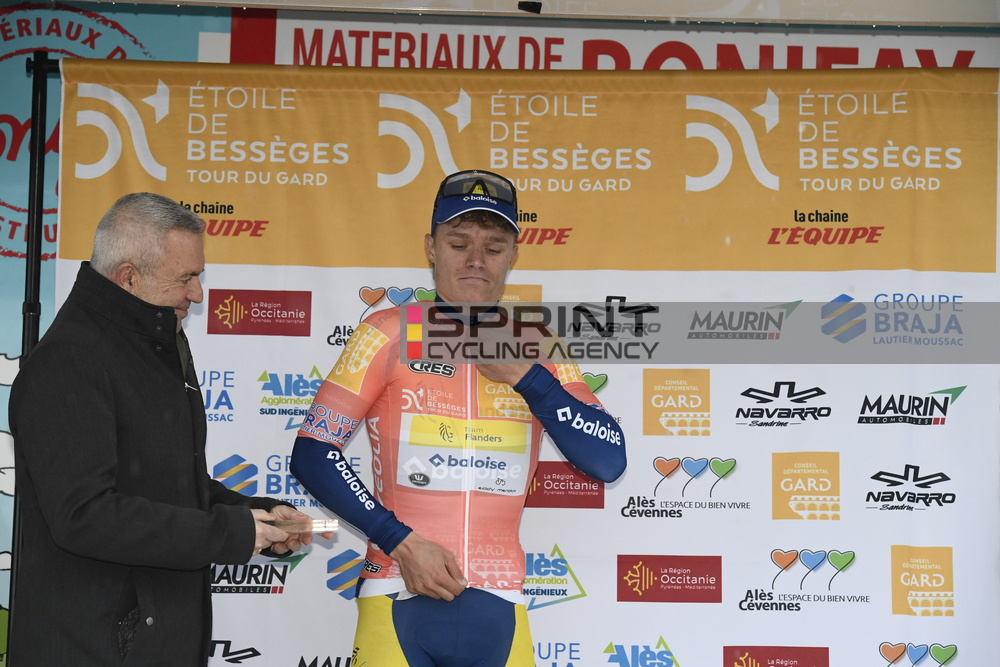 Tom Crabbe é o primeiro camisola laranja da Étoile de Bessèges (Foto: Tommaso Pelagalli/SprintCyclingAgency©2026)