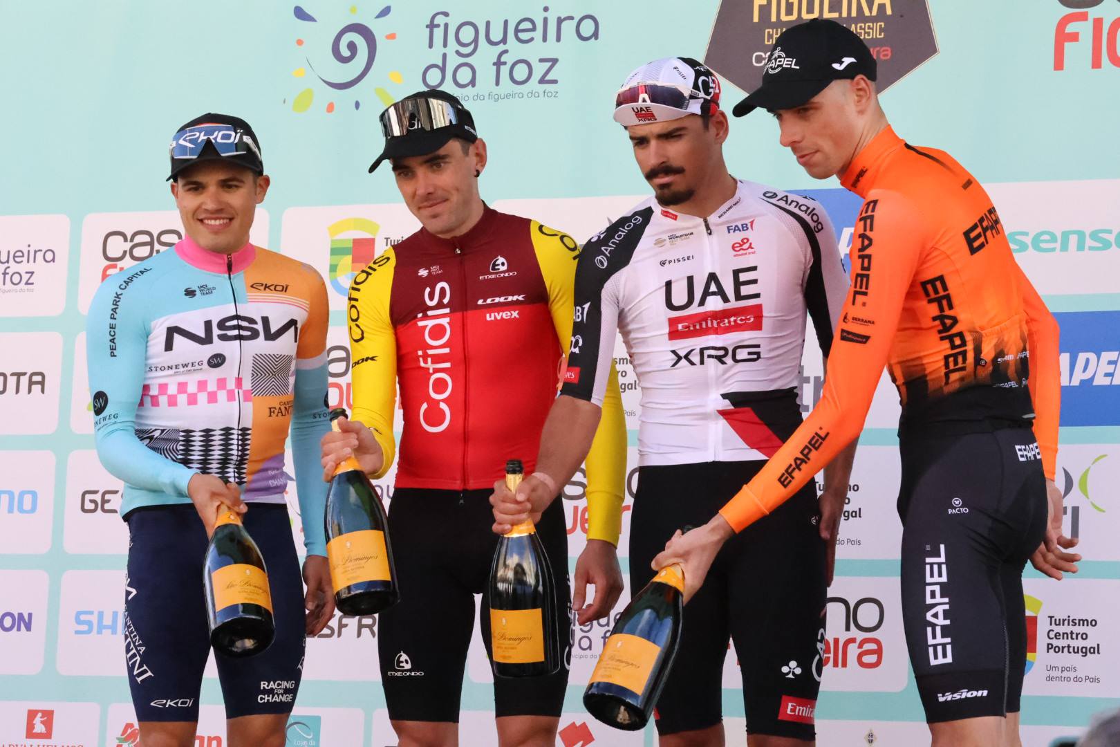 O pódio da Figueira Champions Classic com Pau Marti, Alex Aranburu, António Morgado e Pedro Pinto (Foto: FotoBraga)