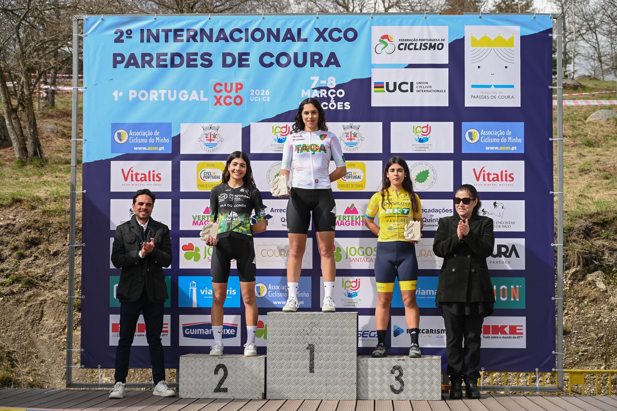 O pódio das juniores femininas com Rita Fontinhas, Maria Coimbra e Maria Oliveira