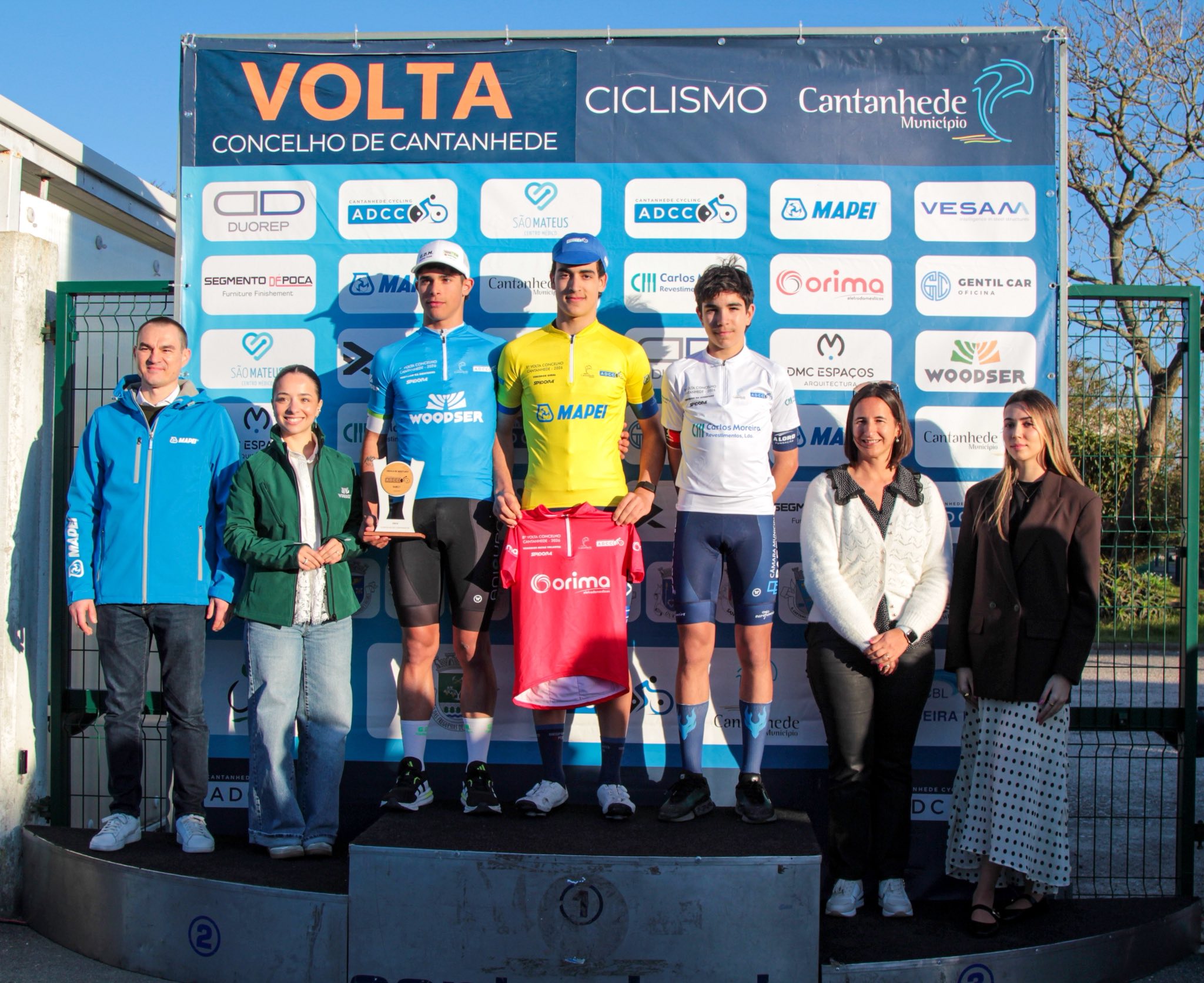 O pódio da Prova de Abertura de Cadetes com Tomás Pereira, Bruno Nogueira e Martim Quitério