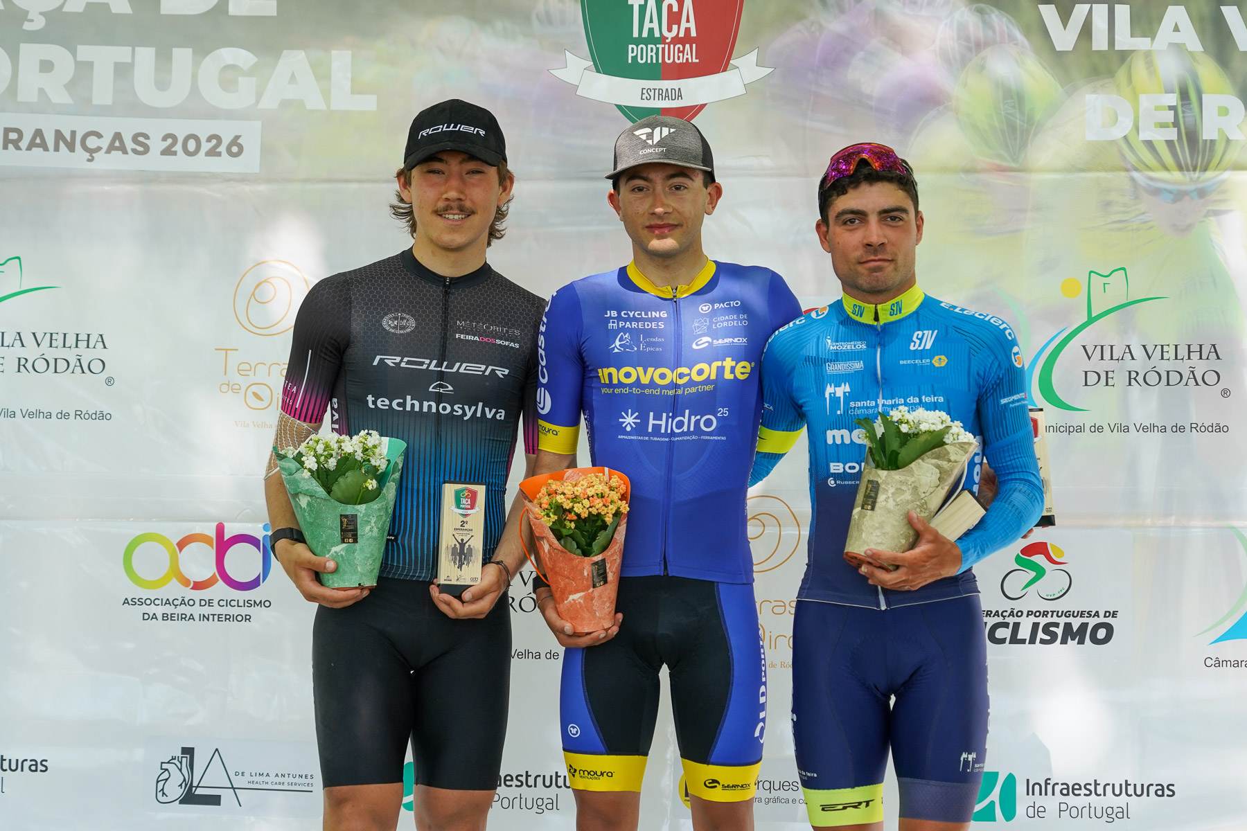 O pódio em Vila Velha de Ródão com Gonçalo Amaral, Guilherme Duarte e Rafael Soares