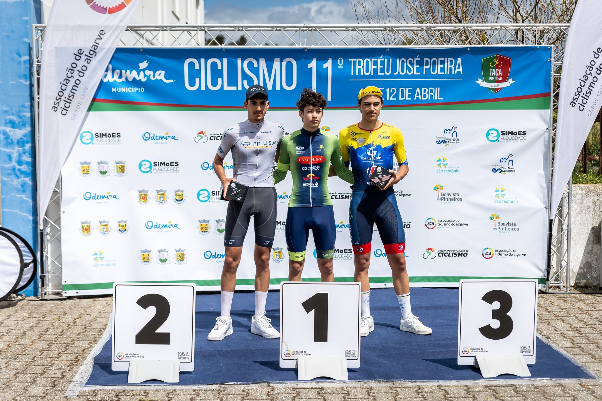 O pódio da 2ª prova da Taça de Portugal de Juniores com Itamar Segal, Afonso Falcão e Mateus Nazaré 