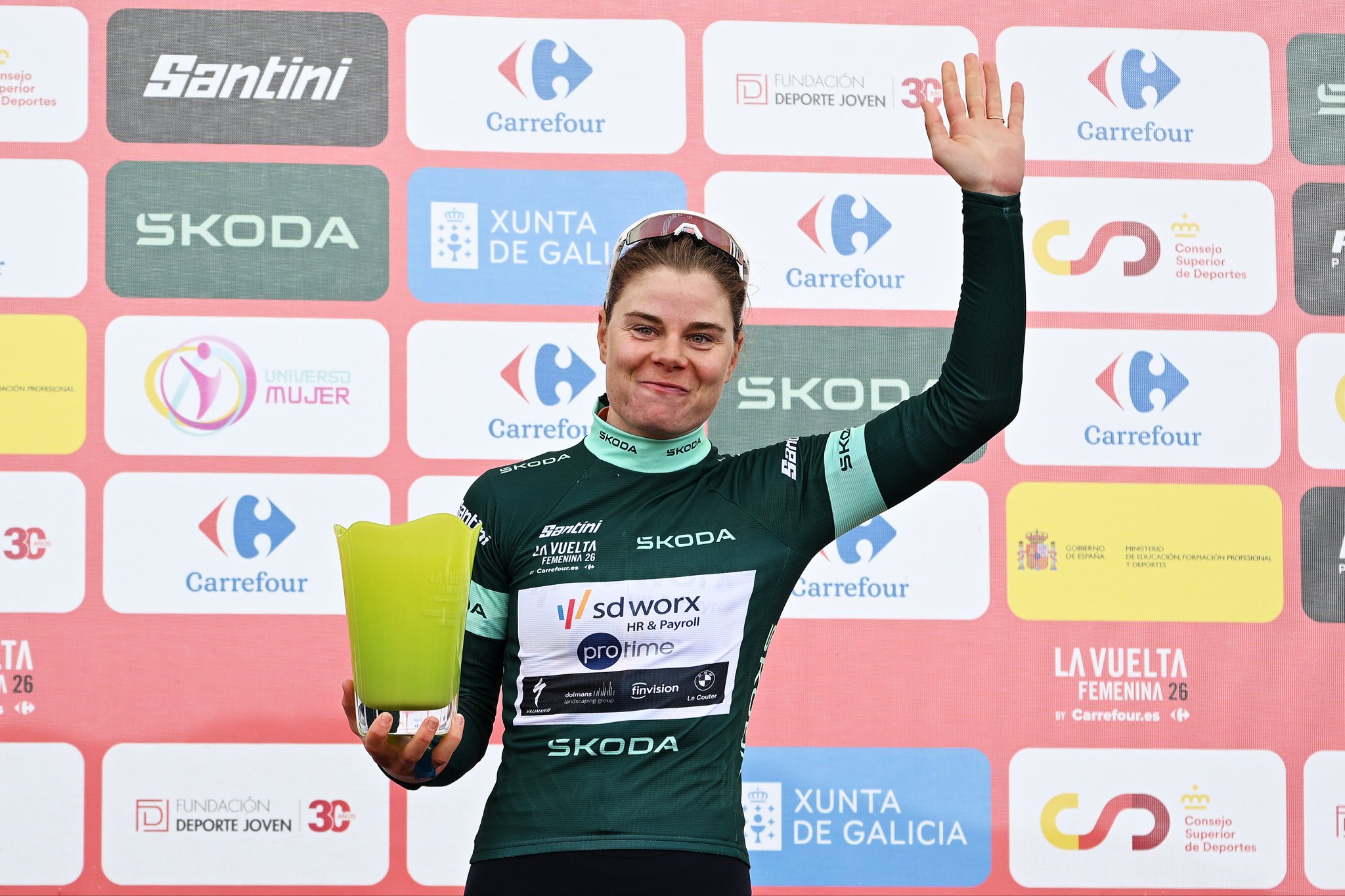 Lotte Kopecky foi a camisola verde da La Vuelta Femenina (Foto: Getty Images)