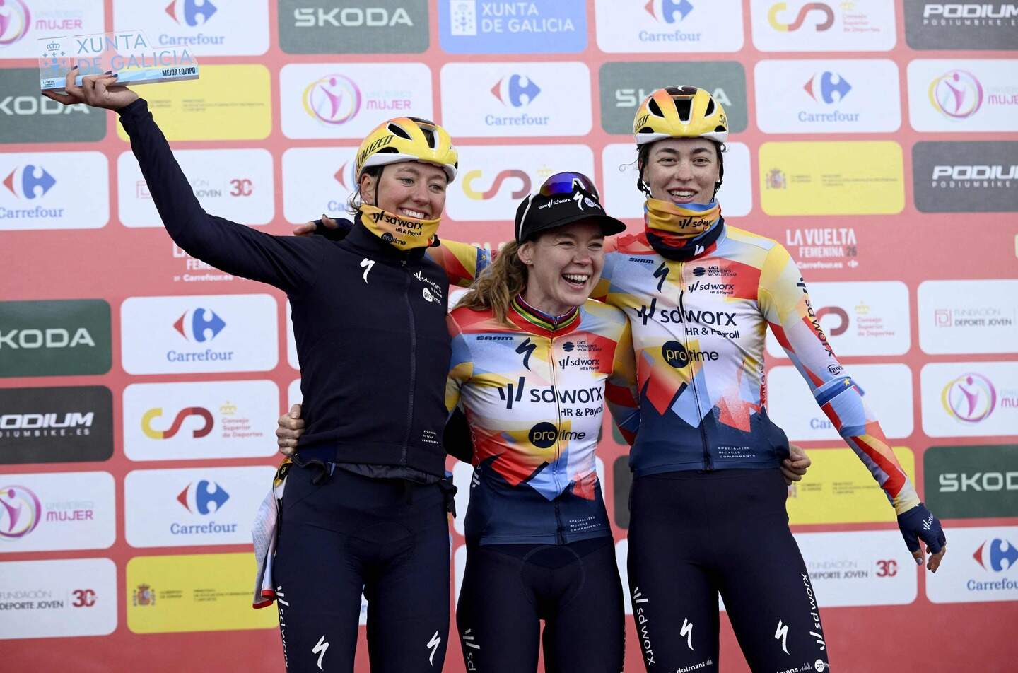 A Team SD Worx - Protime venceu a classificação coletiva (Foto: AFP)