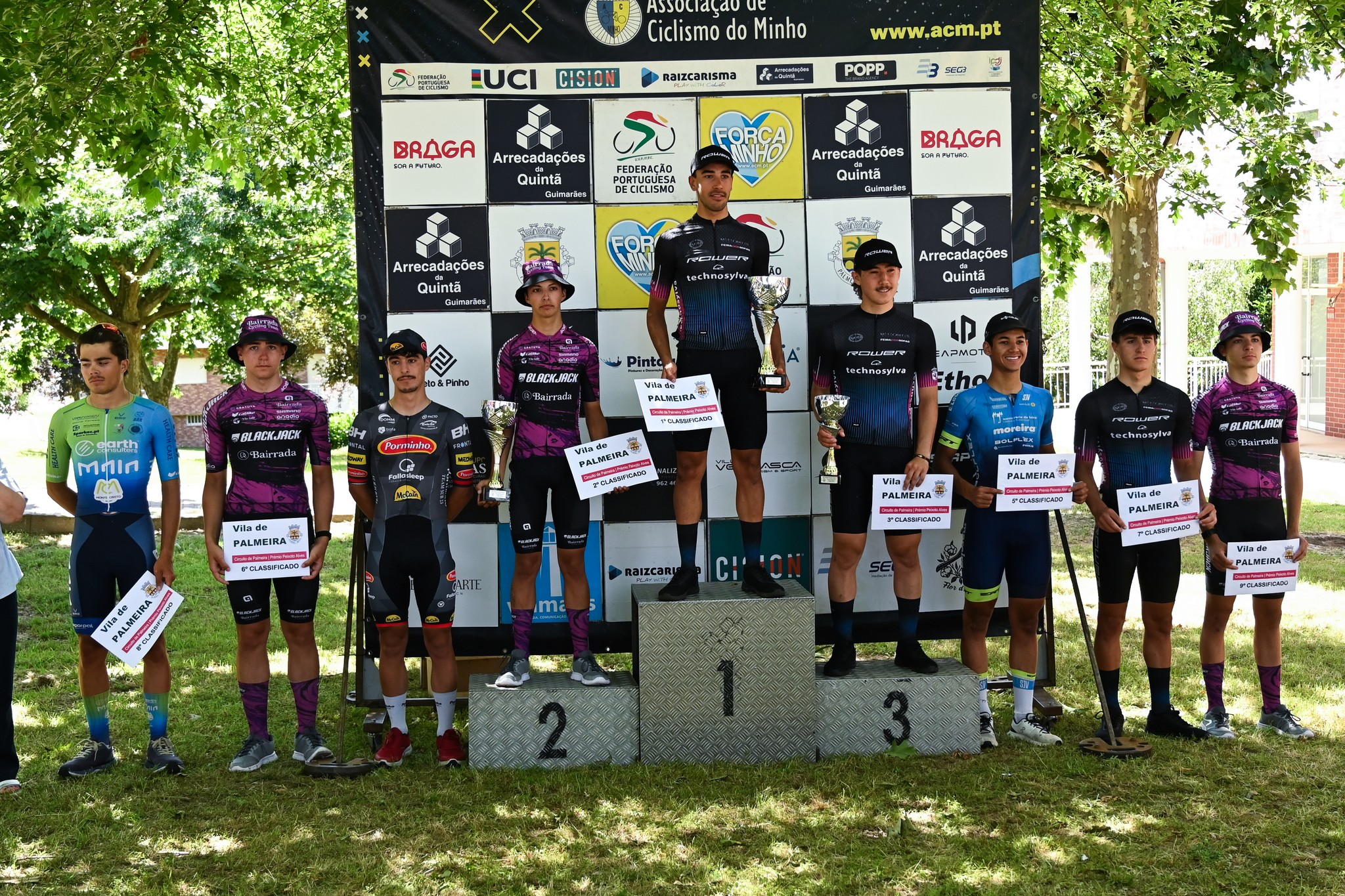O pódio da prova final com Sven van der Werf, Gustavo Oliveira, Pedro Cunha, Guilherme Santos, Izan Gimeno, Gonçalo Amaral, Guilherme Lino, Ivan Loaisa e Martim Campos