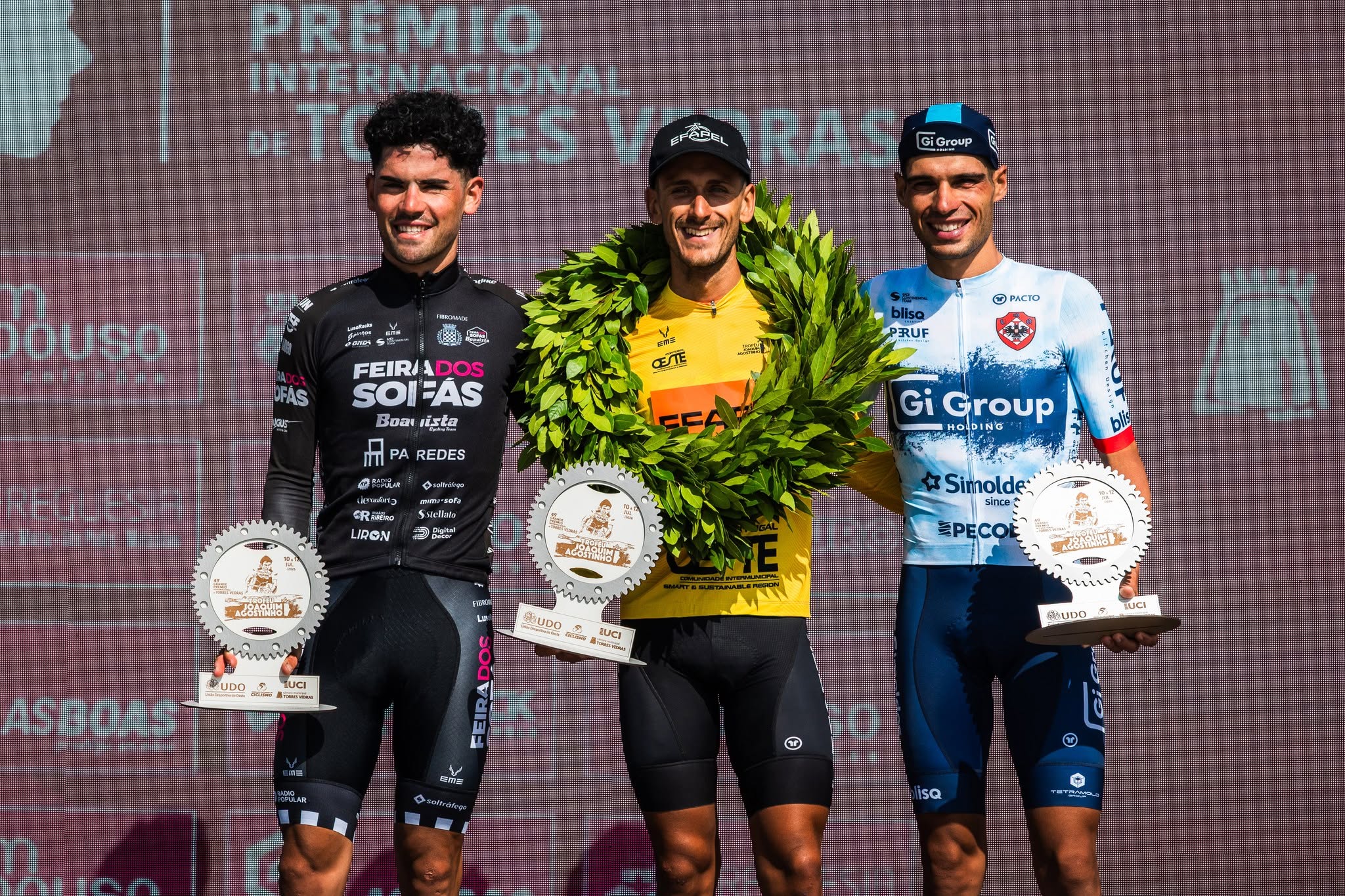 O pódio final do GP Torres Vedras com Fábio Costa, Tiago Antunes e José Neves