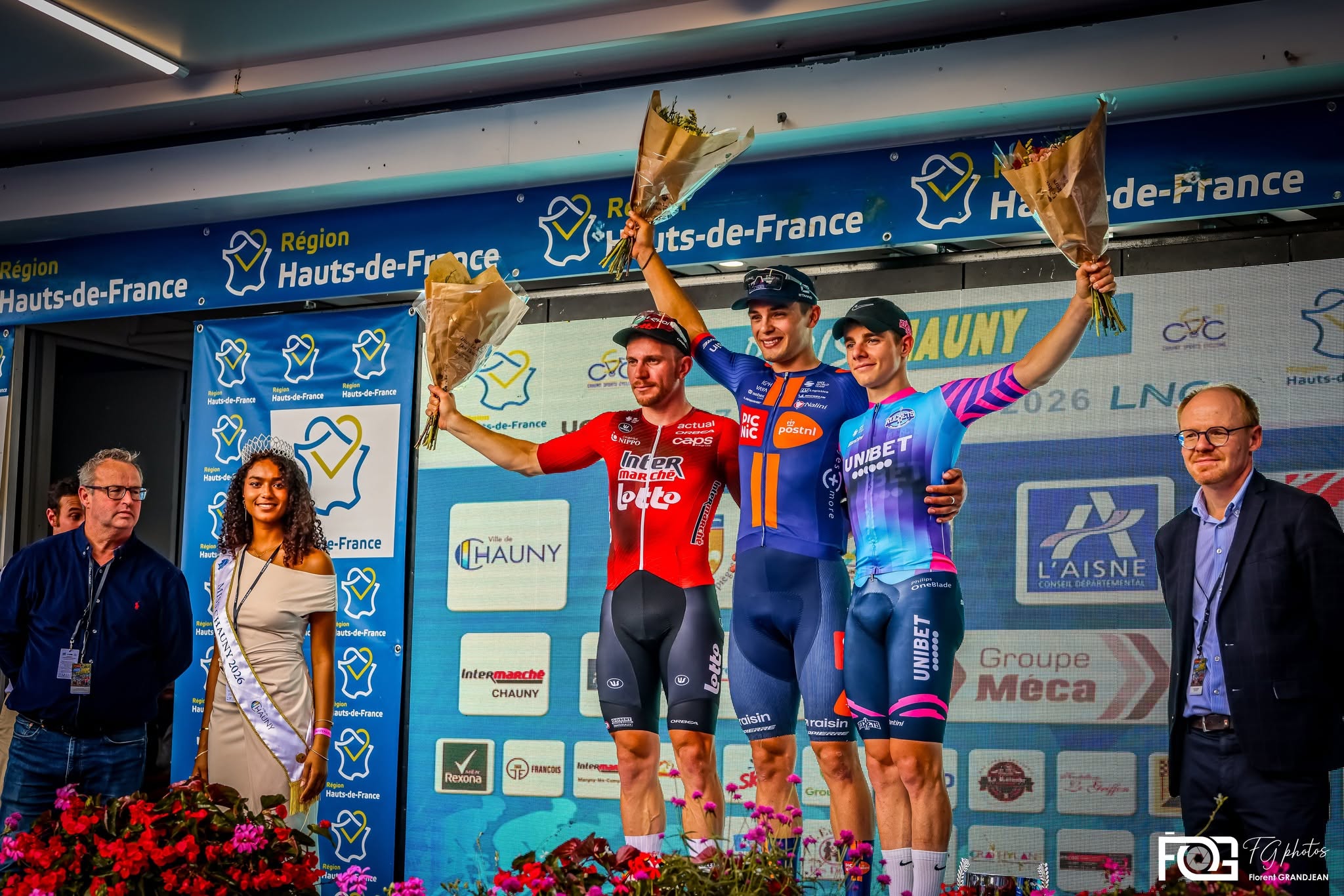 O pódio da Paris-Chauny com Lionel Taminiaux, Pavel Bittner e Tobias Muller (Foto: Florent Grandjean / Paris-Chauny)