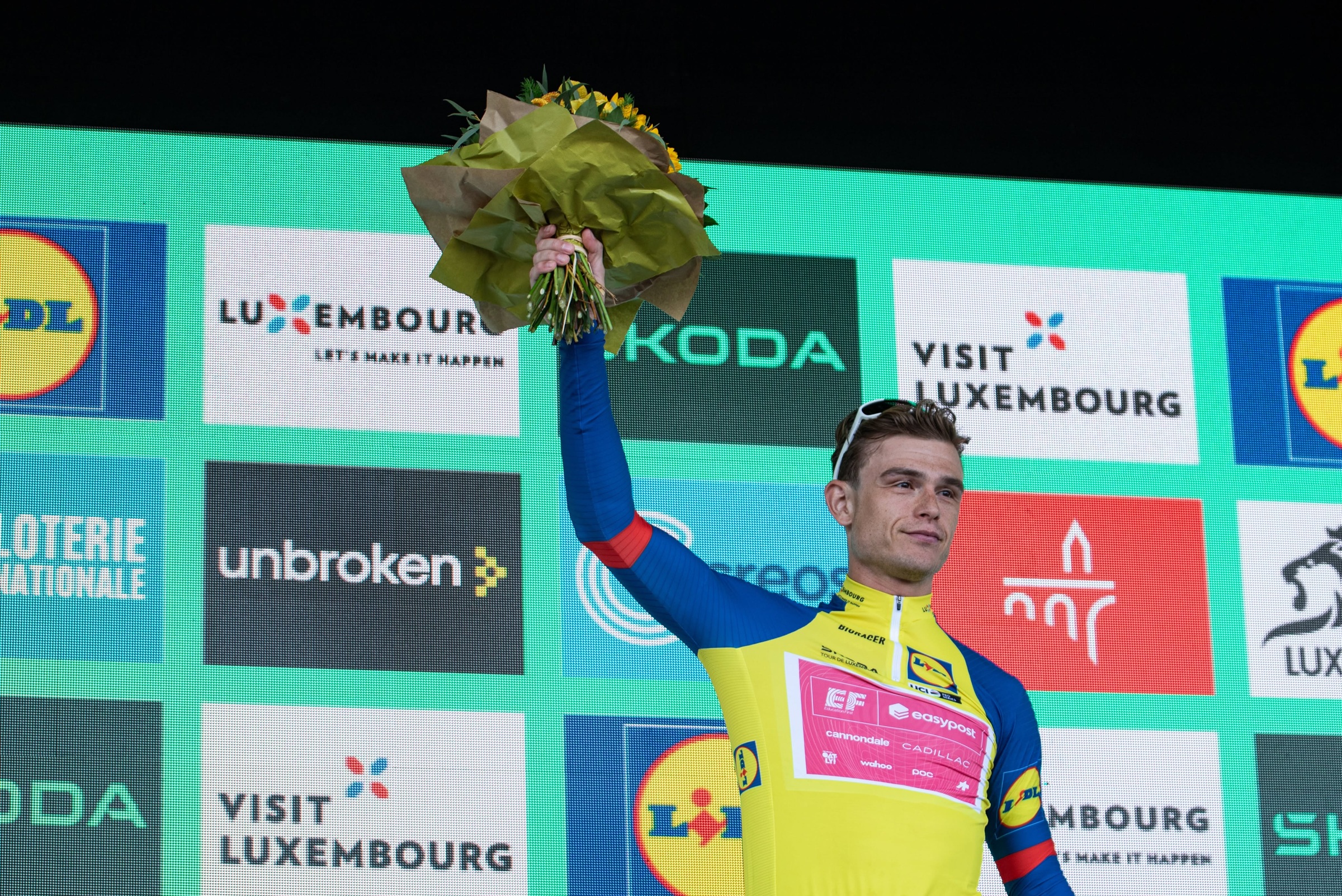 Marijn van den Berg é o novo camisola amarela do Tour de Luxembourg (Foto: Skoda Tour Luxembourg)